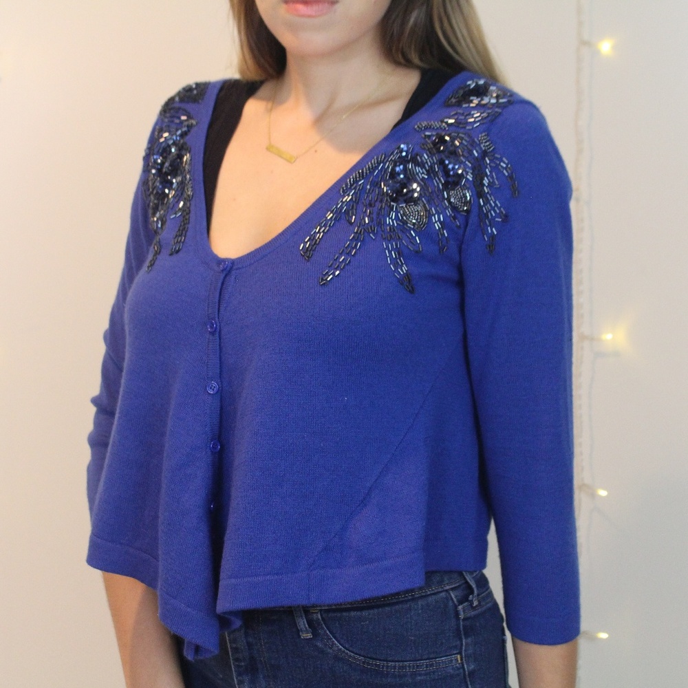 Free People Beaded Cardigan